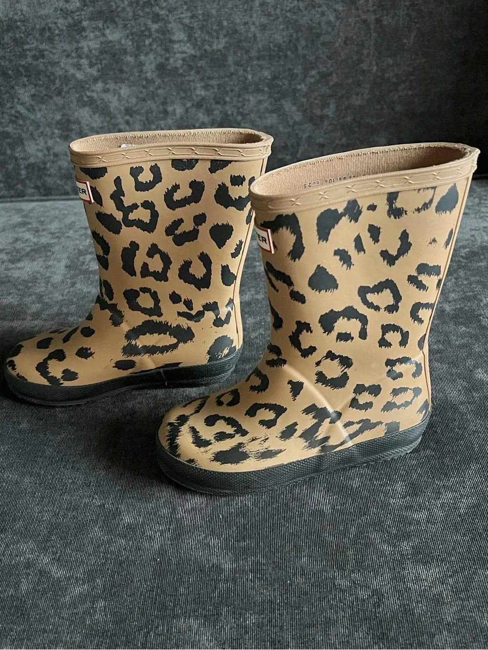Hunter Kids Tawny Leopard Boots Size 10